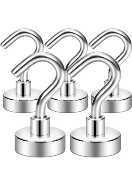 Manyetik Kancalar, Buzdolabı Için Kancalı 27 Lb Ağır Hizmet Tipi Toprak Mıknatısları, Asmak Için Seyir Kancası, (Gümüş, 5'li Paket) (Yurt Dışından)
