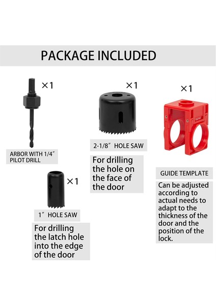 Kapı Kilidi Montaj Takımı, Metal Kapı Kilidi Delik Testeresi Kapı Tokmağı Montaj Takımı, Kilitler ve Kilit Setleri Için (Yurt Dışından) fırsatları