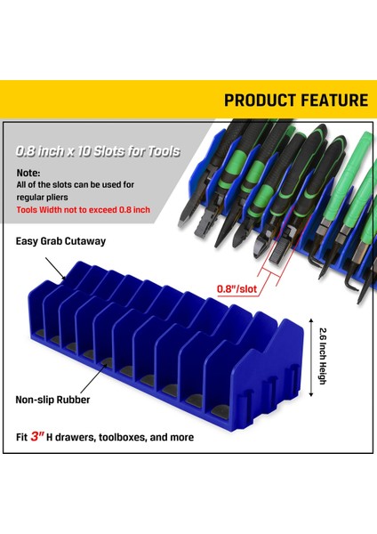 Pense Düzenleyici Raf, 10 Yuvalı Pense Kesici Düzenleyici Raf, Alet Düzenleyici, Alet Çekmecesi Alet Kutusu Düzenleyici (Yurt Dışından) modelleri