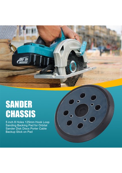 Inç 8 Delik 125MM Kanca Döngülü Zımpara Destek Pedi Makita Orbital Zımpara Disk Diskleri Porter Cable Yedekleme Çubuğu Ped Üzerinde (Yurt Dışından) fırsatları
