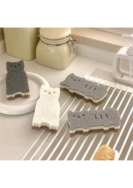 Kedi Süngeri Ev Mutfak Kalın Taklit Lif Temizleme Yağ Çözücü Mendil Baijie Bulaşık Süngeri (Yurt Dışından) modelleri