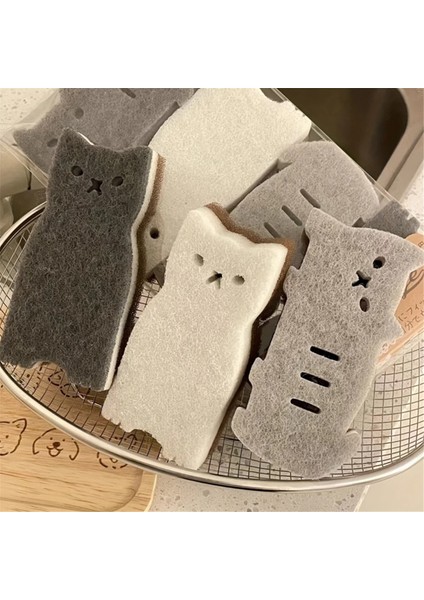 Kedi Süngeri Ev Mutfak Kalın Taklit Lif Temizleme Yağ Çözücü Mendil Baijie Bulaşık Süngeri (Yurt Dışından) indirimleri