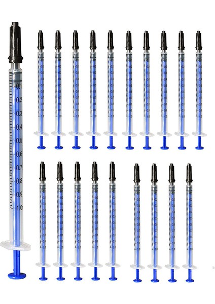20 Adet 1cc Şırıngalar + Kapaklar 1ml Sıvı Köpek Şırıngası Yapıştırıcı Aplikatörü Için Iğnesiz Tek Tek Mühürlenmiş Plastik Şırınga (Yurt Dışından)