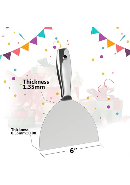 Macun Bıçağı 6 Inç, Tek Parça Premium Cilalı Tamamen Paslanmaz Çelik Alçıpan Kaplama Için Kazıyıcı Alet (Yurt Dışından) modelleri