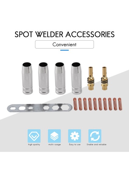 17 Adet/takım 15AK Mig/mag Kaynak Nozulu Temas Uçları 0.8X25MM M6 Gaz Konnektörü Tutucu Seti (Yurt Dışından) modelleri
