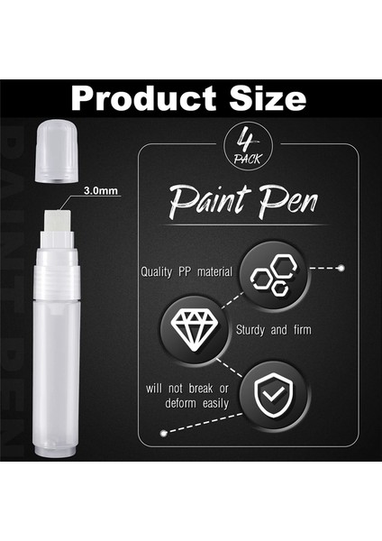 Paket Boya Kalemleri 15 mm Boş Akrilik Kalıcı Marker Şeffaf Beyaz Marker Kalem Ince Uçlu Boş Doldurulabilir Markerlar (Yurt Dışından) modelleri