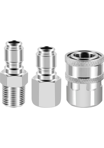 Npt 3/8 Inç Erkek ve Dişi Hızlı Bağlantı Kiti Basınçlı Yıkama Makinesi Adaptör Seti ve 1 Adet Npt 3/8 Inç Basınçlı Yıkama Makinesi Hızlı Bağlantı Fişi Erkek Meme (Yurt Dışından)