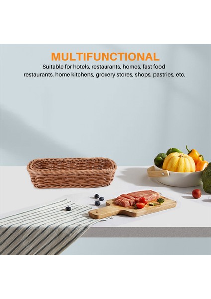 2 Parça Rattan Plastik Sepet Çatal Bıçak Sepet Dikdörtgen Saklama Kutusu Çatal Bıçak Çatal Çubuk Ekmek Kek Meyve Saklama (Yurt Dışından) indirimleri
