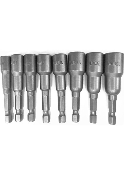 8 Adet 1/4 Inç Altıgen Manyetik Somun Sürücü Soket Seti Metrik Darbeli Matkap Uçları 6 Ila 13 mm Adaptör (Yurt Dışından)