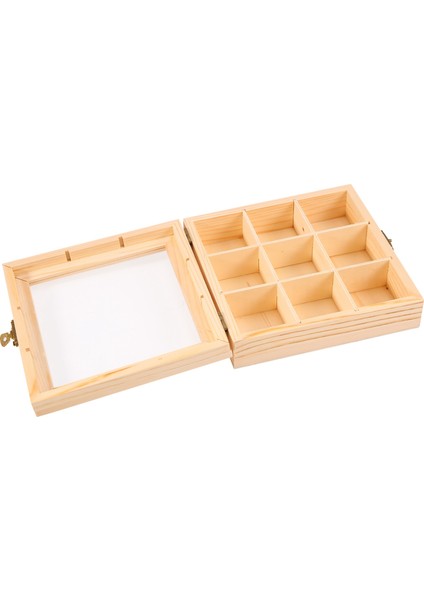 Ahşap Çay Poşeti Mücevher Düzenleyici Göğüs Saklama Kutusu 9 Bölmeli Çay Kutusu Düzenleyici Ahşap Şeker Paketi Kabı (Yurt Dışından)