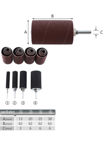 Tambur Zımpara Takımı Zımpara Bant Zımpara Kağıdı Matkap Pres Döner Aletleri Için Mil Kutusu ile (Yurt Dışından) fiyatları