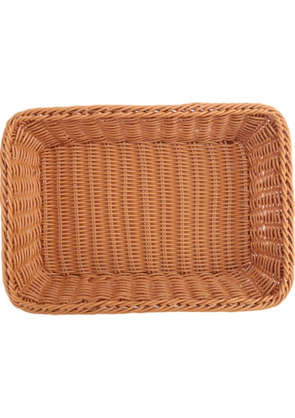Plastik Rattan Sepet, Ekmek Sepeti Ekmek Dükkanı Süpermarket Sergileme Sepeti Dokuma Masa Üstü Gıda Meyve Sebze Restoran Servis Sepeti, Kahverengi (Yurt Dışından) fiyatları