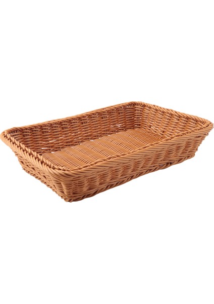 Plastik Rattan Sepet, Ekmek Sepeti Ekmek Dükkanı Süpermarket Sergileme Sepeti Dokuma Masa Üstü Gıda Meyve Sebze Restoran Servis Sepeti, Kahverengi (Yurt Dışından) modelleri