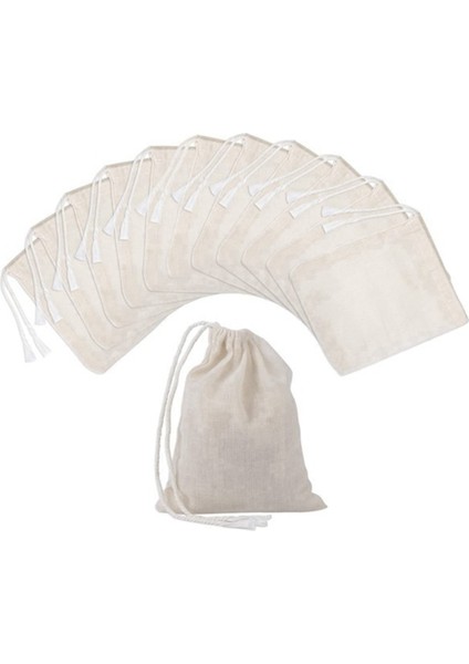 50 Adet Bağcıklı Pamuklu Çantalar Muslin Çantalar,çay Demleme Poşetleri (4 x 3 Inç) (Yurt Dışından)