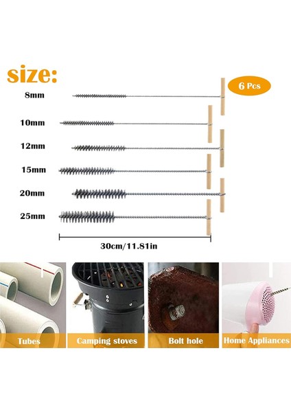 6 Parça Matkap Deliği Fırçası Seti Delik Fırçası Temizleme Fırçası Boru Temizleme Fırçası Paslanmaz Çelik Delik Fırçaları Temizleme Fırçası (Yurt Dışından) fiyatları