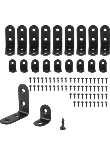 20 Adet Siyah L Braket 90 Derece Açı Paslanmaz Çelik Bağlantı Braketi Bağlantı Elemanı Ahşap Sandalye Kitaplık Tahta Pencere Mobilya Dolap Için (10 Adet-40 Mm/10 Adet-20 Mm) (Yurt Dışından) fiyatları