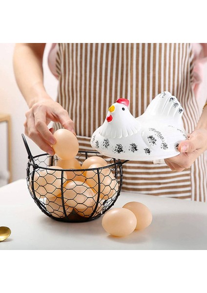 Yumurta Sepeti, Yumurta Tutucu Sepet, Düzenleyici Depolama Tel Örgü Restoran Depolama Sepeti, Mutfak Tavuk Dekoru (Beyaz) (Yurt Dışından) fiyatları