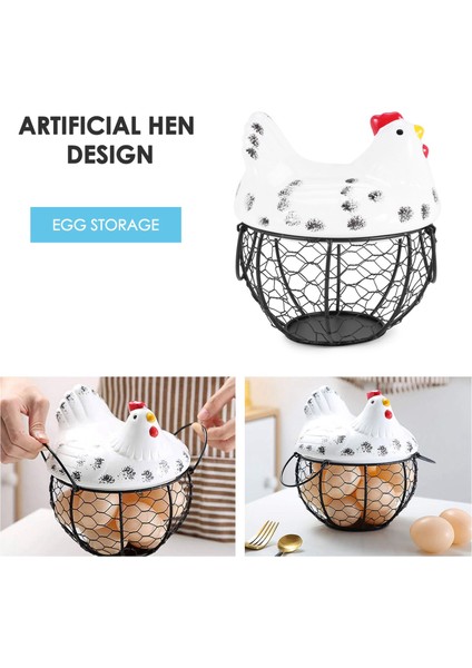 Yumurta Sepeti, Yumurta Tutucu Sepet, Düzenleyici Depolama Tel Örgü Restoran Depolama Sepeti, Mutfak Tavuk Dekoru (Beyaz) (Yurt Dışından) modelleri