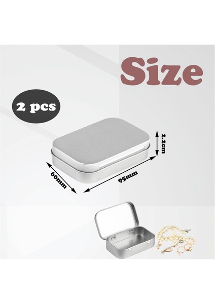 2 Adet Kapaklı Küçük Saklama Kutusu Dikdörtgen Küçük Teneke Kutular Kapaklı Metal Kutu Küçük Teneke Kutu Ev Depolama Için Gümüş (Yurt Dışından) fiyatları
