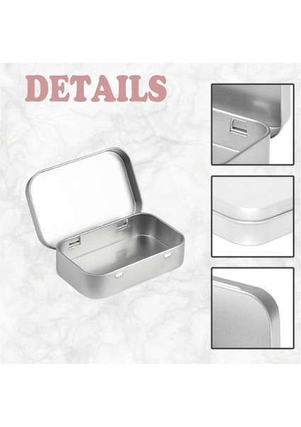 2 Adet Kapaklı Küçük Saklama Kutusu Dikdörtgen Küçük Teneke Kutular Kapaklı Metal Kutu Küçük Teneke Kutu Ev Depolama Için Gümüş (Yurt Dışından) modelleri