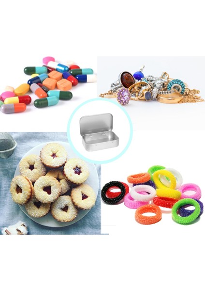 2 Adet Kapaklı Küçük Saklama Kutusu Dikdörtgen Küçük Teneke Kutular Kapaklı Metal Kutu Küçük Teneke Kutu Ev Depolama Için Gümüş (Yurt Dışından) fırsatları