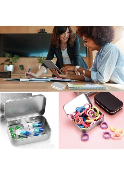 2 Adet Kapaklı Küçük Saklama Kutusu Dikdörtgen Küçük Teneke Kutular Kapaklı Metal Kutu Küçük Teneke Kutu Ev Depolama Için Gümüş (Yurt Dışından) indirimleri