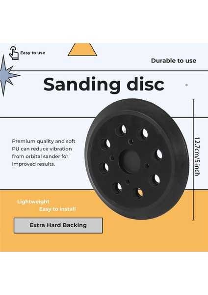 Rigid Için 5 Inç 8 Delikli Kancalı Yedek Ped, Ridgid R2600 ve R2601 Random Track Zımpara Destek Pedine Uygundur (Yurt Dışından) indirimleri