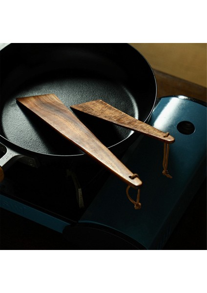 Ahşap Sofra Takımı Spatulaları Mutfak Aletleri Üçgen Pişirme Spatulası Taşınabilir Açık Hava Kamp Aletleri Kazıyıcı-L (Yurt Dışından) modelleri