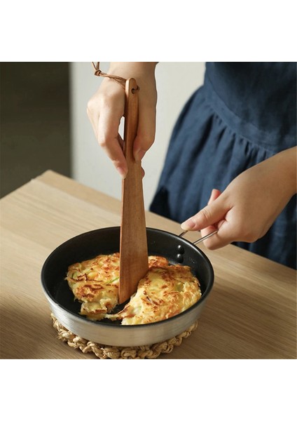 Ahşap Sofra Takımı Spatulaları Mutfak Aletleri Üçgen Pişirme Spatulası Taşınabilir Açık Hava Kamp Aletleri Kazıyıcı-L (Yurt Dışından) fırsatları