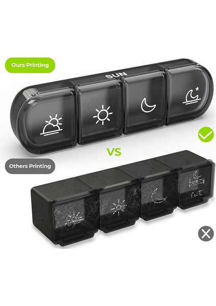 Haftalık Hap Düzenleyici Günde 4 Kez, Seyahat Için Taşınabilir 7 Günlük Hap Kutusu, Işık Geçirmez Hap Kutusu (Yurt Dışından) indirimleri