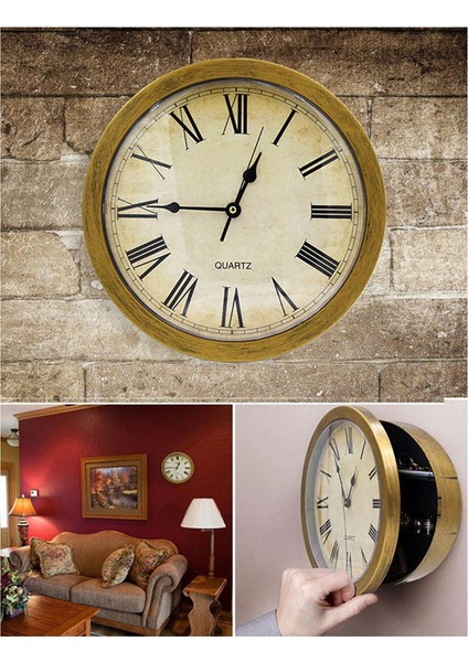 Özel Gizli Gizli Duvar Saati Kasa Duvara Monte Anahtar Nakit Mücevher Para Saklama Güvenlik Kutusu Ev Dekorasyonu (Yurt Dışından) modelleri