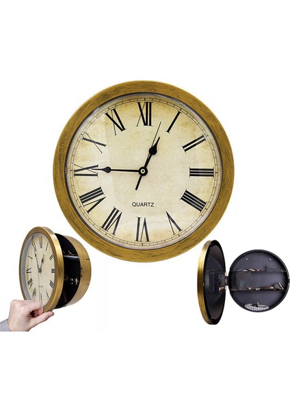 Özel Gizli Gizli Duvar Saati Kasa Duvara Monte Anahtar Nakit Mücevher Para Saklama Güvenlik Kutusu Ev Dekorasyonu (Yurt Dışından) indirimleri