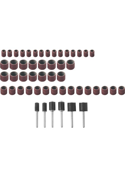 Jumbo 51 Parça Tambur Zımparalama Seti - Dremel'e Uygun - Kauçuk Tambur Mandrelleri Dahil - 1/2, 3/8 ve 1/4 Inç (Yurt Dışından)