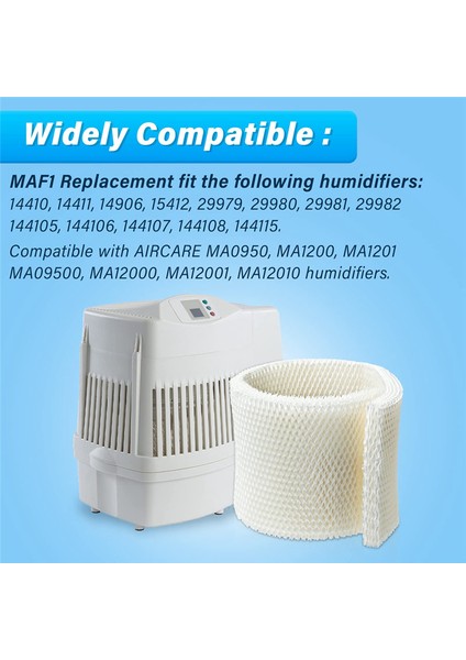 Maf1 Wick Nemlendirici Filtresi Aircare Nemlendirici Filtreleri Için - Essick Air Emerson Moistair Filtresi ile Uyumlu - 2 Paket (Yurt Dışından) modelleri