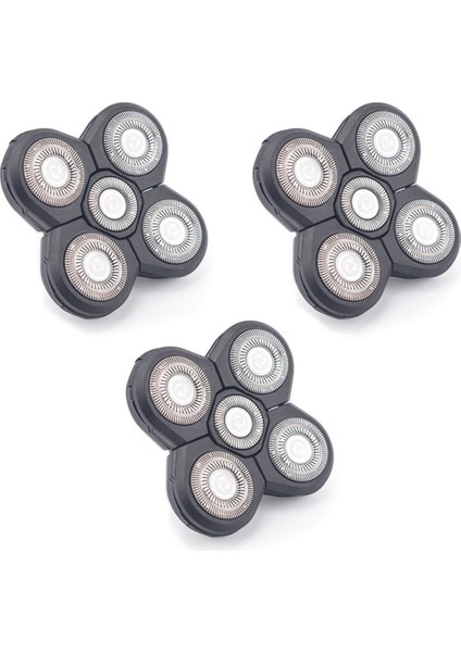 3 Adet Yedek Tıraş Makinesi Kafa Elektrikli Tıraş Makinesi 5 Kesici Yüzen Kafa Su Geçirmez Paslanmaz Çelik Bıçak (Yurt Dışından)