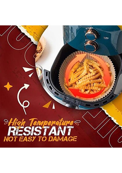 50 Adet Hava Fritöz Parşömen Kağıt Gömlekleri Yapışmaz Tek Kullanımlık Gömlekler, Deliksiz Yuvarlak Parşömen Kağıdı (Kahverengi) (Yurt Dışından) fırsatları