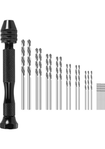El Büküm Matkap Uçları Seti, Dıy Hassas Pim Mengene Modeli Mini El Spiral Matkap, 25 Adet 0,3 mm Ila 3,0 mm Mikro Matkap Uçları (Siyah) (Yurt Dışından) modelleri