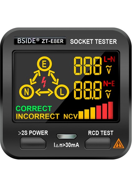 Bsıde ZT-E8ER Soket Test Cihazı Akıllı Voltaj Dedektörü Priz Kontrol Cihazı Ab Fişi (Yurt Dışından) fiyatları