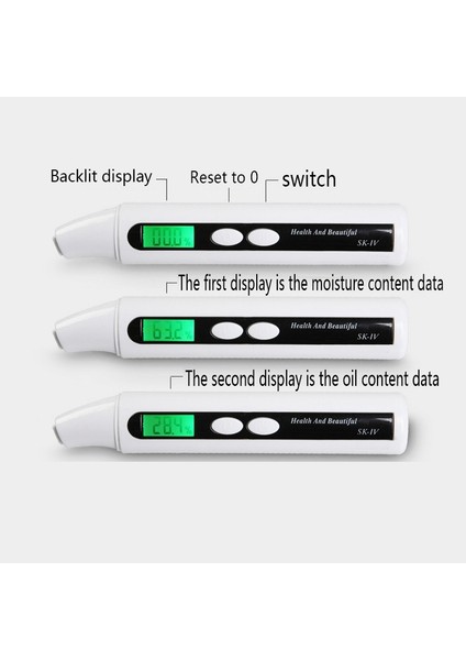 Taşınabilir Dijital Monitör Dedektörü Cilt Sensörü Yüz Cilt Nem Test Cihazı Ölçer Su Yağ Analizörü Yüz Cilt Bakımı Araçları (Yurt Dışından) fırsatları
