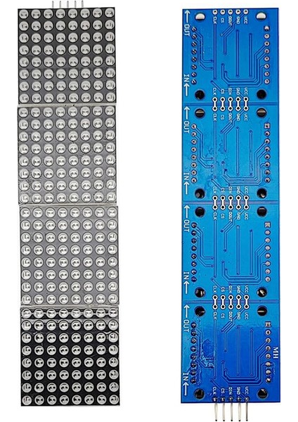 MAX7219 32X8 Nokta Matrisli LED Ekran Modülü 4'ü 1 Arada Ortak Katot Mcu Kontrolü Arduino Için 5pin Kablo ile (Çok Renkli) (Yurt Dışından) fiyatları