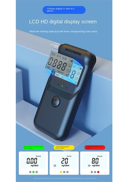 Dijital Alkol Test Cihazı Profesyonel Alkol Dedektörü Alkolmetre Polis Alkolmetre LCD Ekran Sarhoş Sürüş Testi (Yurt Dışından) modelleri