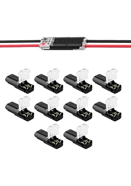 Çift Telli Takılabilir Konnektör + Kilitleme Tokası, Tel Sıyırma Yok Awg 20-24 Için 2 Yollu 2 Pinli LED Konnektör 20 Adet (Yurt Dışından)