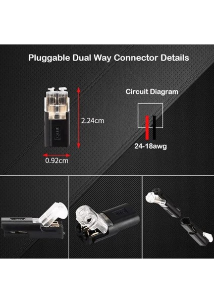 Çift Telli Takılabilir Konnektör + Kilitleme Tokası, Tel Sıyırma Yok Awg 20-24 Için 2 Yollu 2 Pinli LED Konnektör 20 Adet (Yurt Dışından) modelleri
