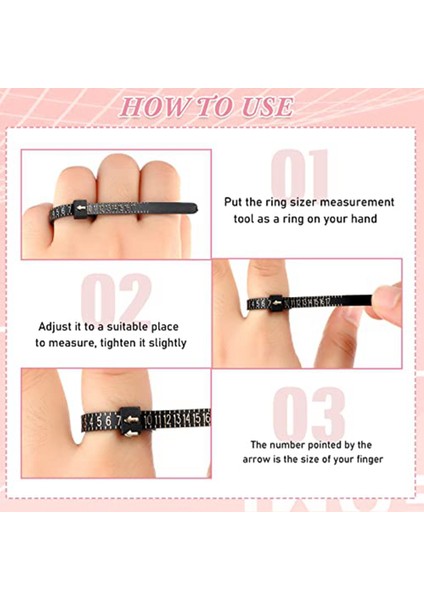 100 Paket Yeniden Kullanılabilir Parmak Boyutu Ölçer Ölçü Halkası Ölçer Plastik Abd Halka Ölçüm Aracı Beyaz ve Siyah (Yurt Dışından) modelleri