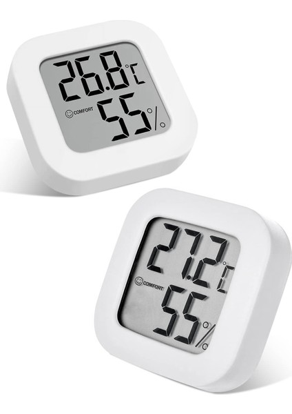 Dijital Termo-Higrometre Kapalı Termometre Higrometre Oda Termometresi Sıcaklık ve Nem Ölçer 2 Adet (Yurt Dışından)