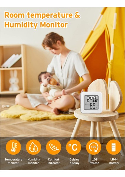 Dijital Termo-Higrometre Kapalı Termometre Higrometre Oda Termometresi Sıcaklık ve Nem Ölçer 2 Adet (Yurt Dışından) indirimleri