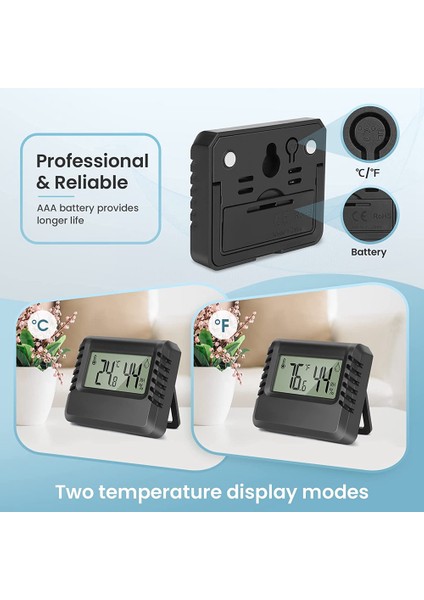 LCD Dijital Termometre Iç Mekan Kullanımı Için Mini Oda Termometresi Termo-Higrometre Nem Ölçer Oturma Odası Için Siyah (Yurt Dışından) modelleri