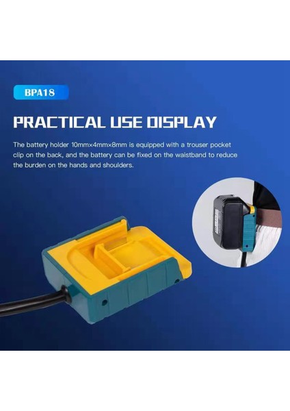 Pil Uzatma Kablosu Aracı Li-Ion Pil Adaptörü Ağırlık Düşürücü Makita 18V Lityum Piller ve Aletler Için Uygun (Yurt Dışından) modelleri