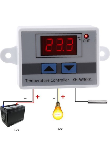 12V Dijital LED Sıcaklık Kontrol Cihazı Termostat Kontrol Anahtarı (Yurt Dışından)
