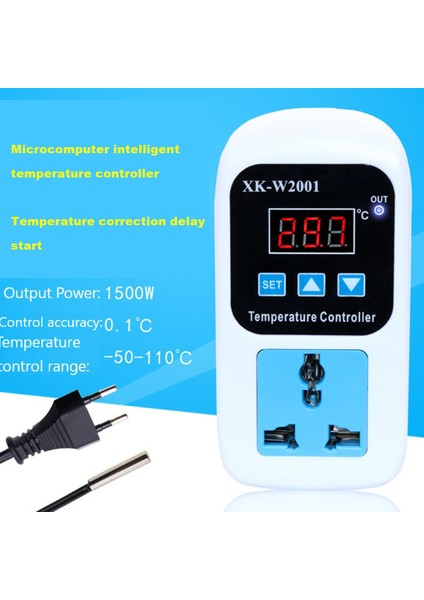 XK-W2001 Dijital Sıcaklık Kontrol Cihazı Soketi Ac 110-220V Termostat Regülatör Soketi Ntc Sensörlü Ab Fişi (Yurt Dışından) indirimleri